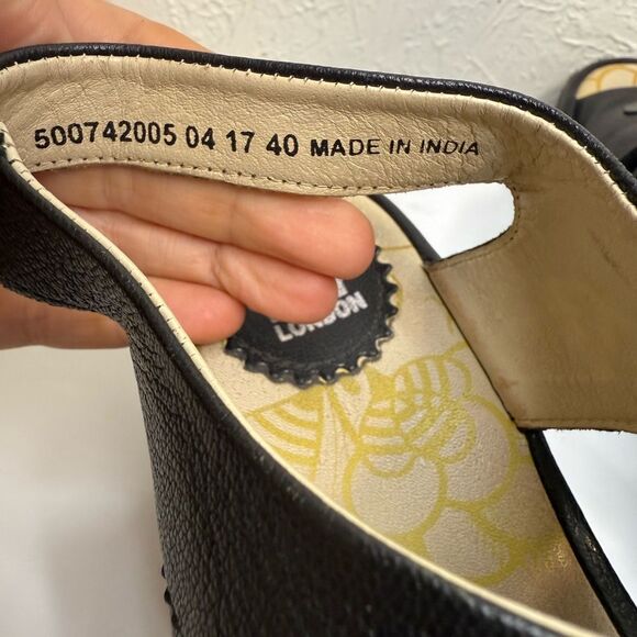 Fly London Leather Lace-Up Wedge Sandals YLFA – Black – Size 40 (US 9-9.5) - Picture 6 of 9